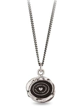 Pyrrha Heart Print 925 Sterling Silver Talisman Necklace